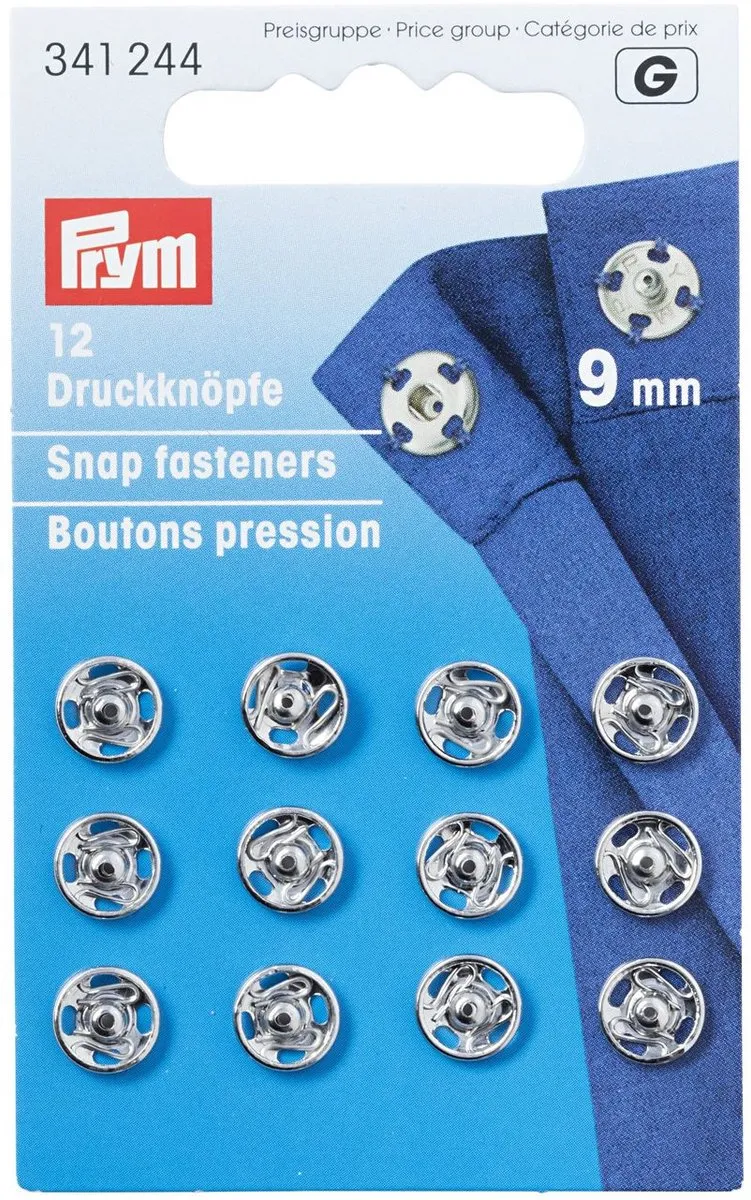 Prym Drukkers 9mm - Zilver - 12 Stuks