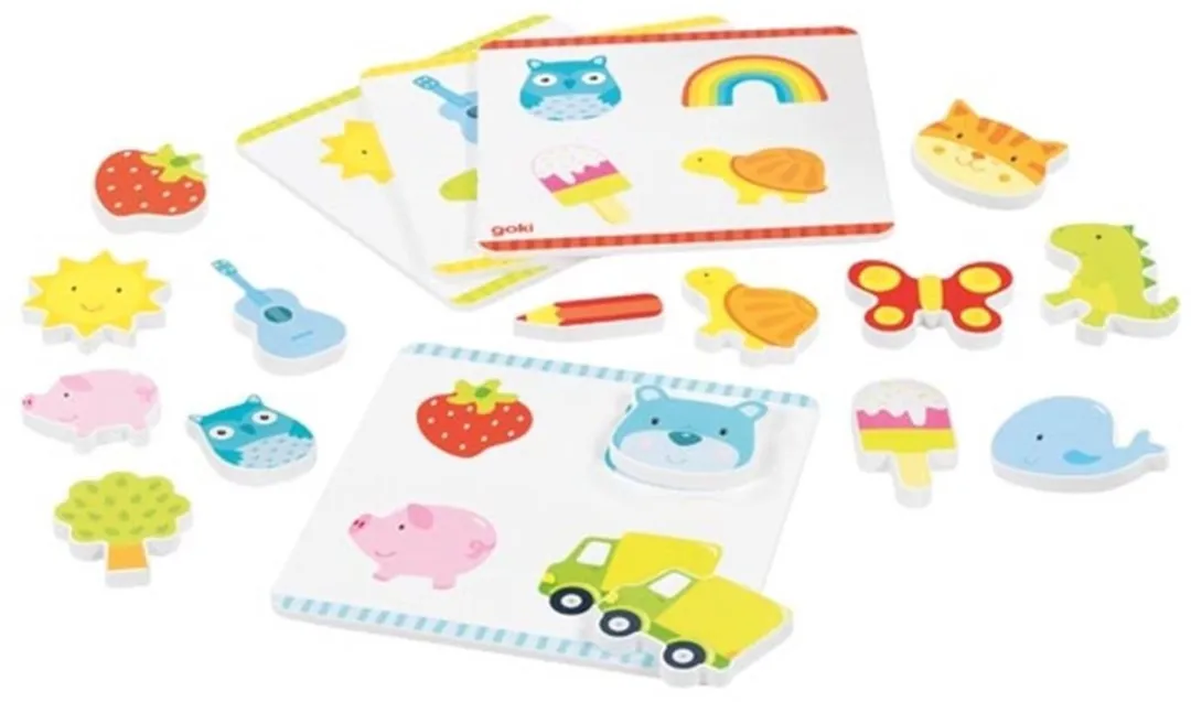 Goki Memory VOELEN 21-delig - 17,5x17,5cm - Hout/Textiel - Multi - afbeelding 3 van 5