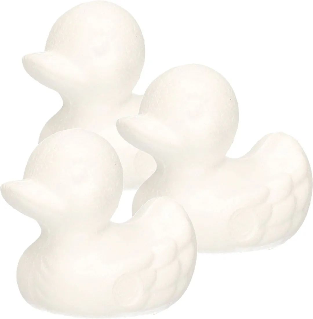 Rayher Piepschuim Eendjes - 3 Stuks - 7cm - Wit