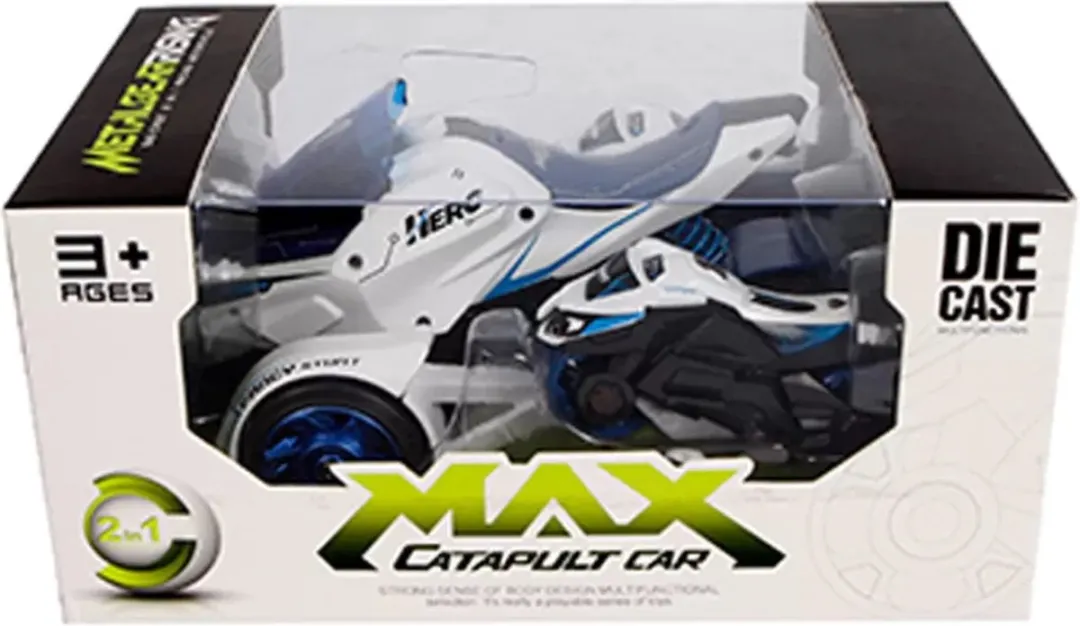 Toys Amsterdam Katapultauto 18cm Staal Blauw/Wit - 2-delig