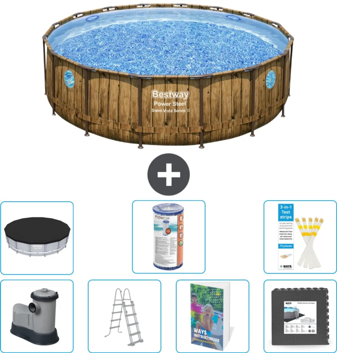 Bestway Power Steel Swim Vista Zwembad 488cm