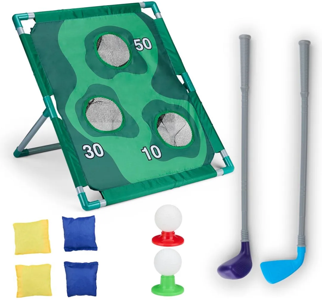 Eddy Toys Golf & Cornhole Set 2-in-1
