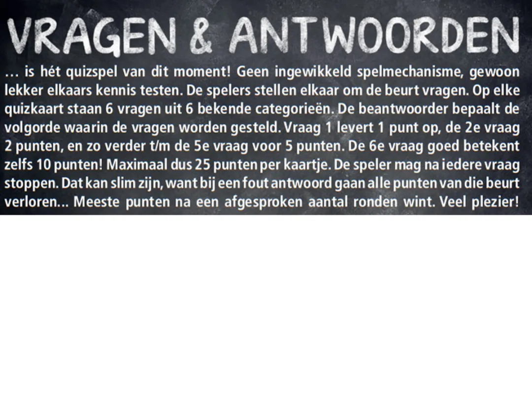 Vragen & Antwoorden #18 Trivia Quiz & Uitbreiding - 330 Vragen