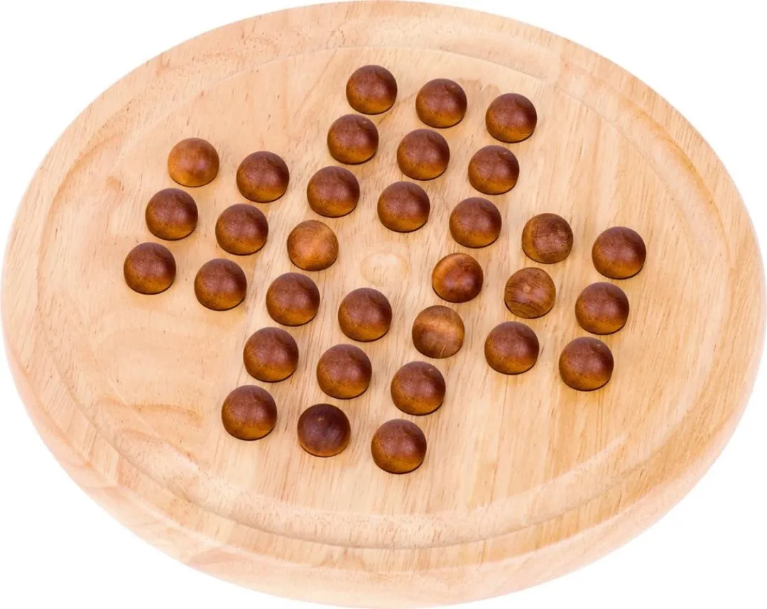 Goki Solitaire Spel 23x2cm - Houten Knikkers - Rubberboomhout