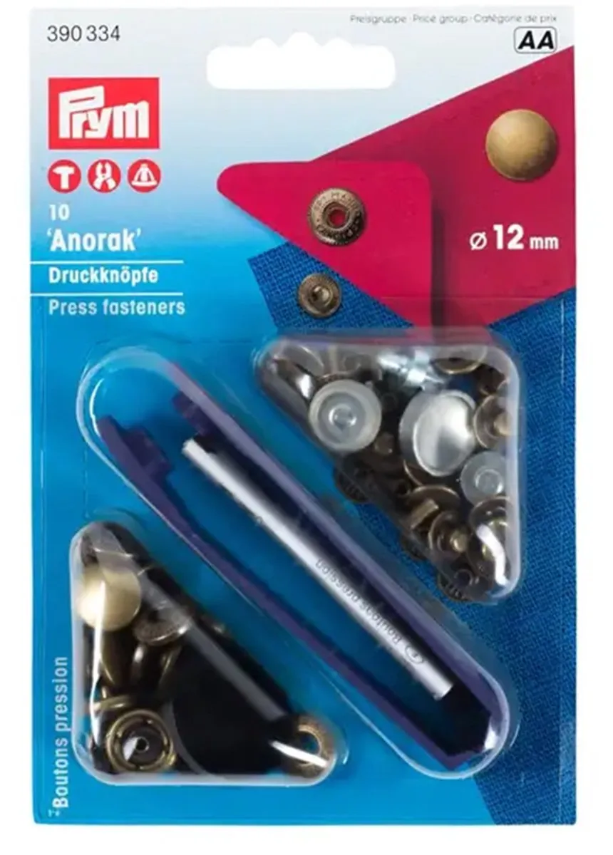 Prym Anorak Drukknopen 12mm Gebronsd - 10 Stuks