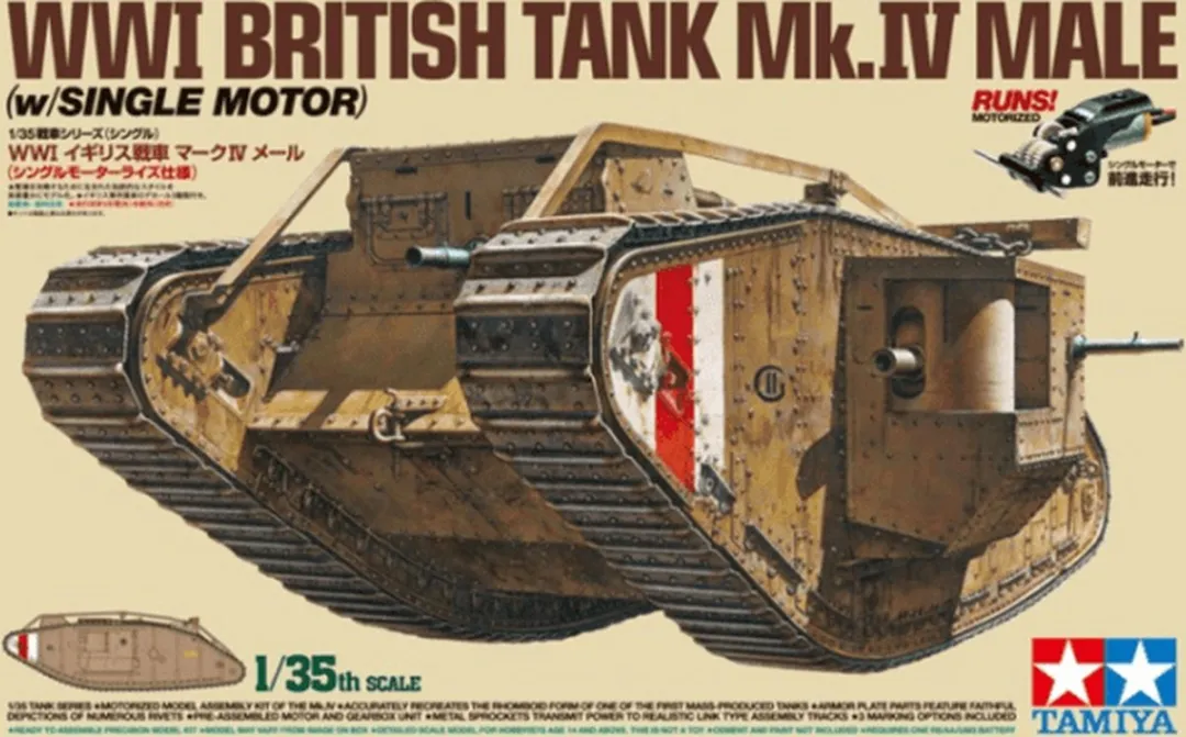 Tamiya WWI British Tank Mk. IV Male Modelbouwpakket 1:35