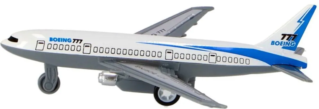 Toi-Toys Pull Back Vliegtuig Boeing 777 Metaal - Wit