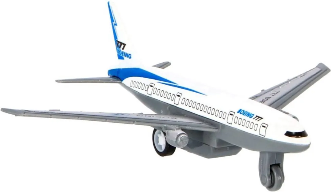 Toi-Toys Pull Back Vliegtuig Boeing 777 Metaal - Wit