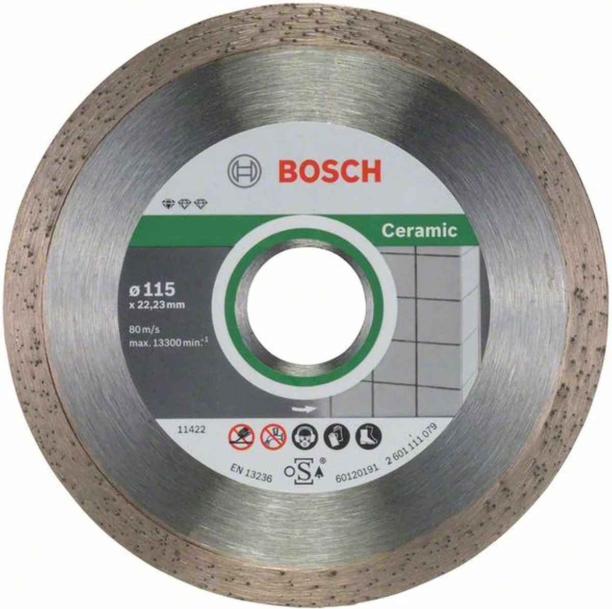 Bosch Diamantschijf 115mm 22,23mm Prof Ceramic - 10 Stuks