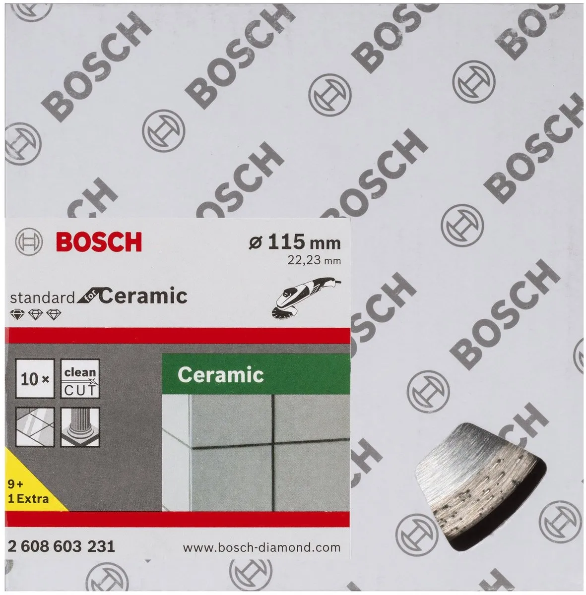 Bosch Diamantschijf 115mm 22,23mm Prof Ceramic - 10 Stuks