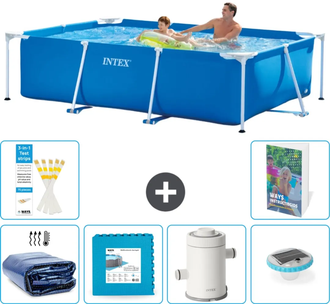 Intex 28271NP-Blauw Rechthoekig Frame Zwembad 260x160cm