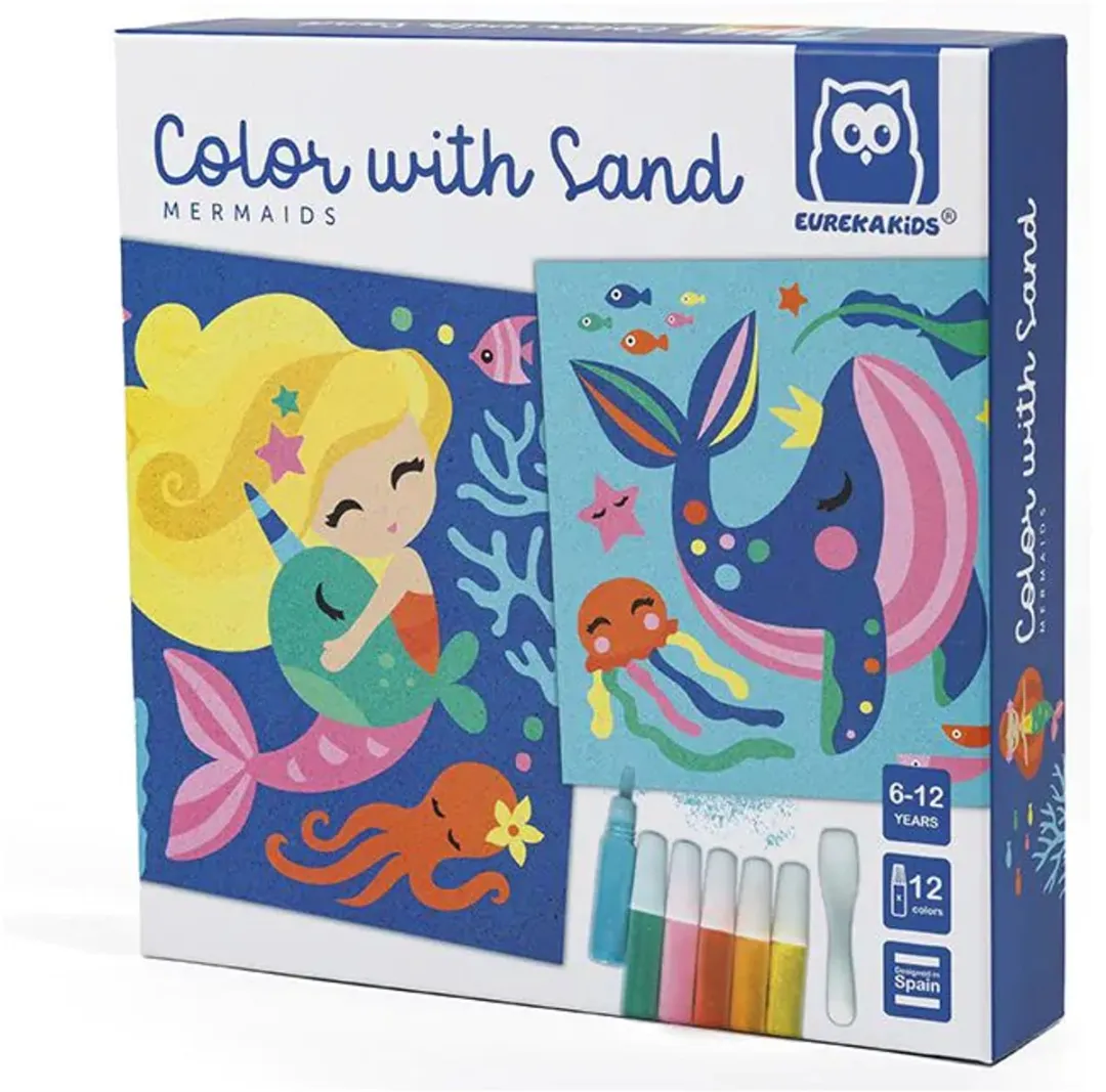 Eurekakids Knutselset Kleuren met Zand Zeemeermin - Multicolor