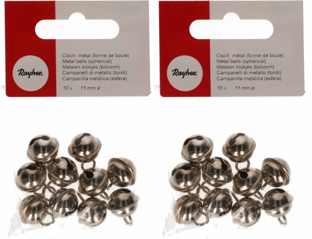 Rayher Metal Belletjes 11mm - 20 Stuks - Zilver
