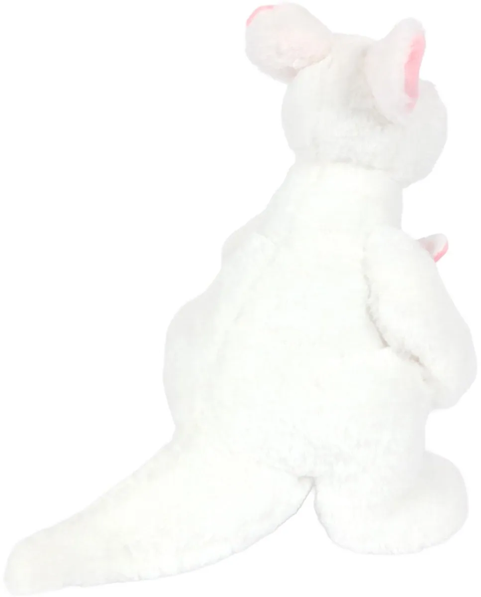 PIA Soft Toys Pluche Kangoeroe met Baby - Wit - 22cm