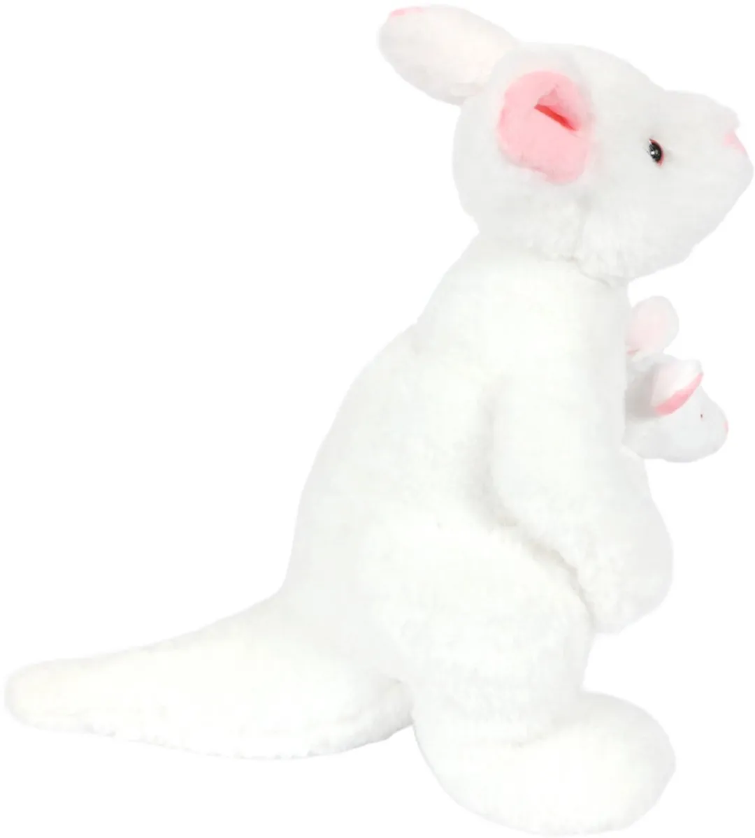 PIA Soft Toys Pluche Kangoeroe met Baby - Wit - 22cm