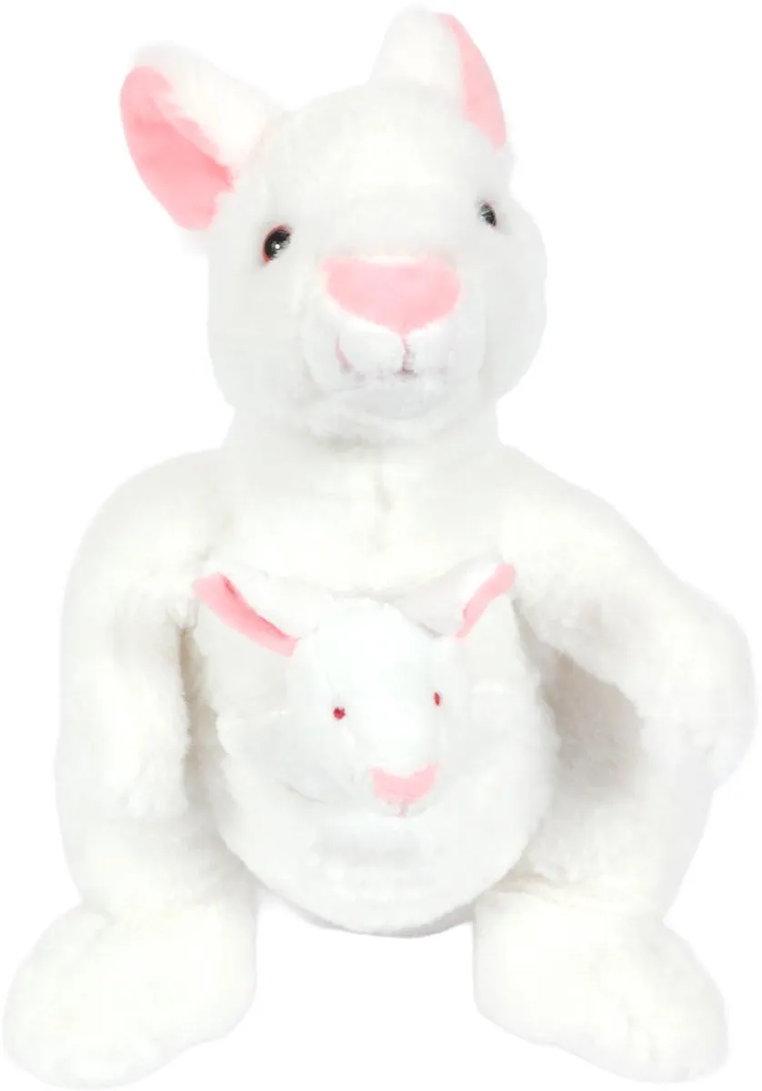 PIA Soft Toys Pluche Kangoeroe met Baby - Wit - 22cm