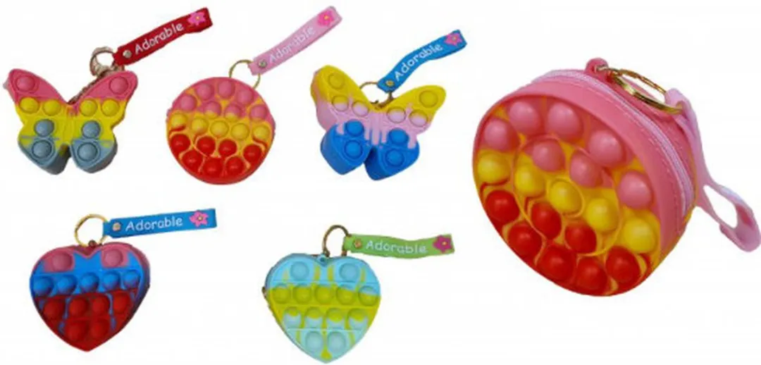 Jonotoys Pop It Portemonnee - 9cm - Multicolor