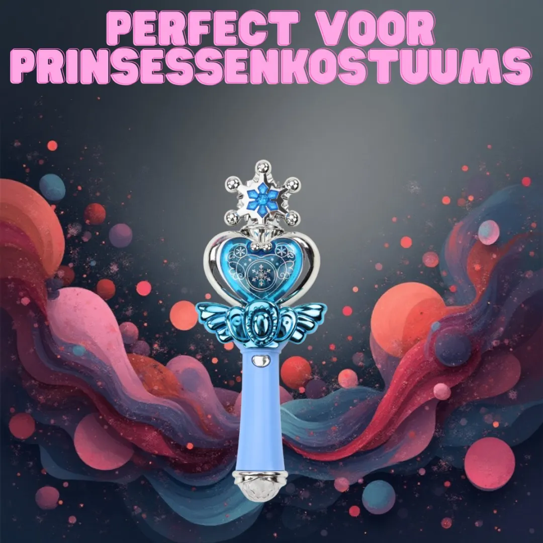 Lean Toys Princess Wand Blue - Magische Toverstaf - Blauw/Goud