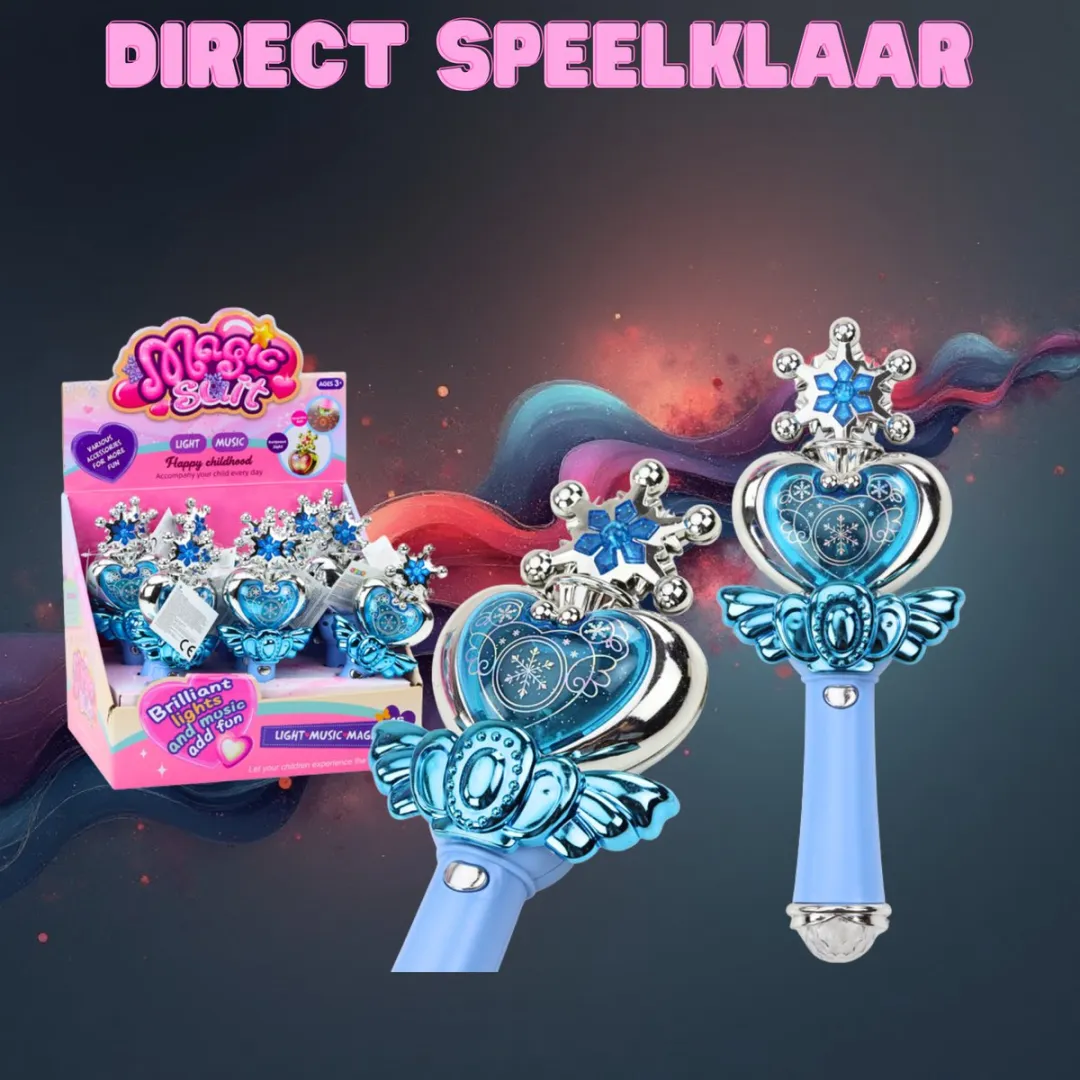 Lean Toys Princess Wand Blue - Magische Toverstaf - Blauw/Goud