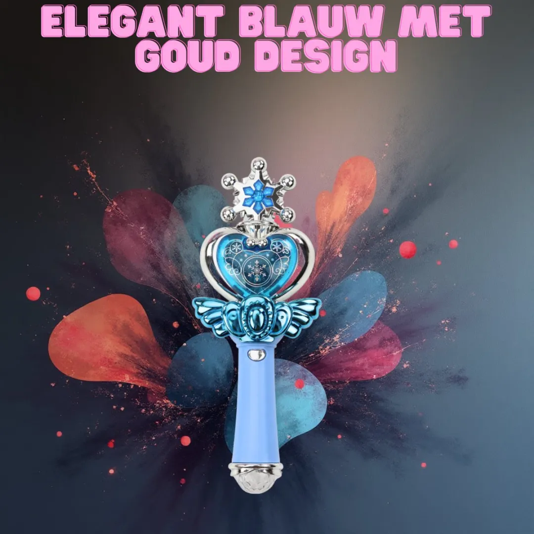 Lean Toys Princess Wand Blue - Magische Toverstaf - Blauw/Goud