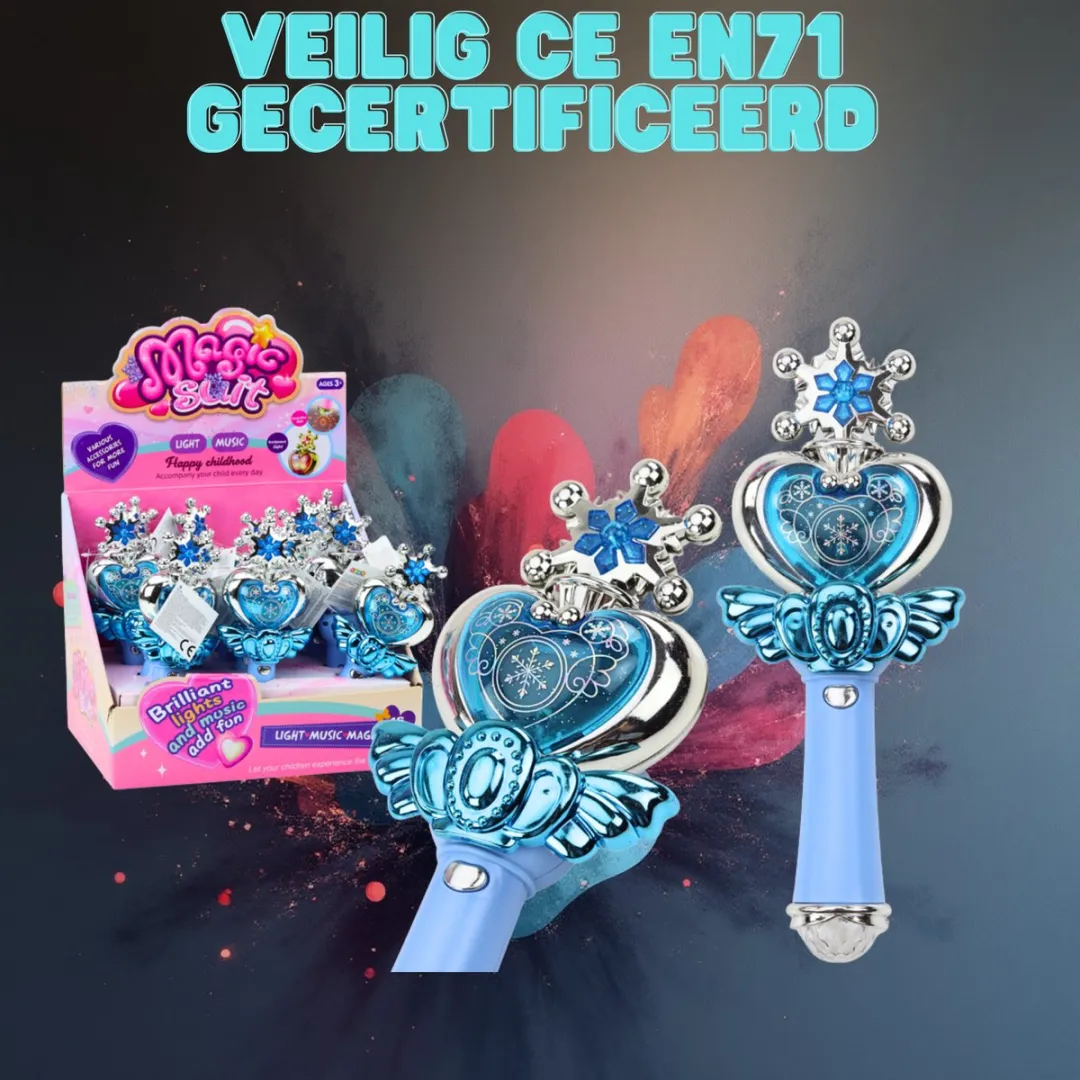 Lean Toys Princess Wand Blue - Magische Toverstaf - Blauw/Goud