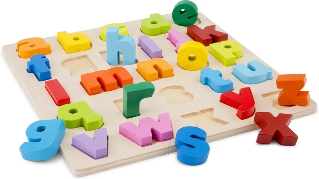 New Classic Toys Houten Alfabet Puzzel 26 Stuks - Regenboog