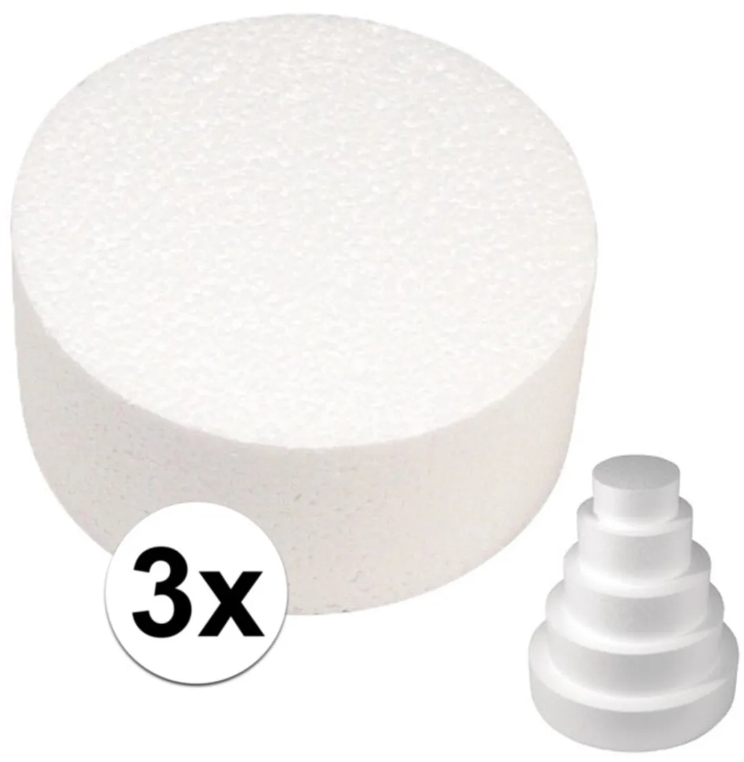 Rayher Piepschuim Taartschijven - 3 Stuks - 30x7cm Wit