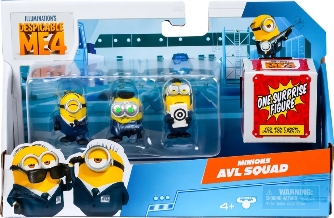 Moose Toys Despicable Me 4 Minions AVL Squad - 4 Speelfiguren Multicolor