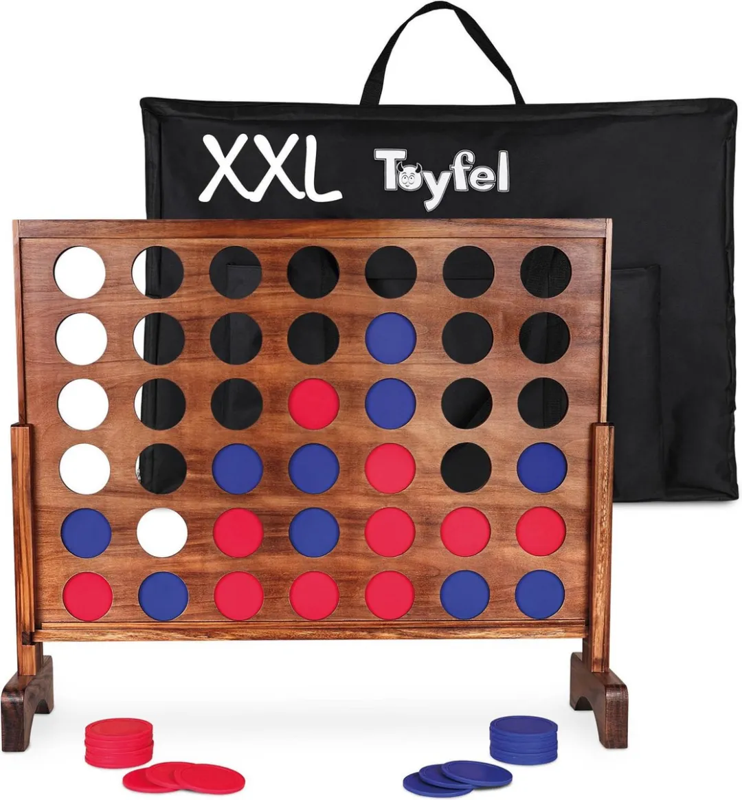 Toyfel XXL Ace Vier-op-één-rij Houten Speelgoed