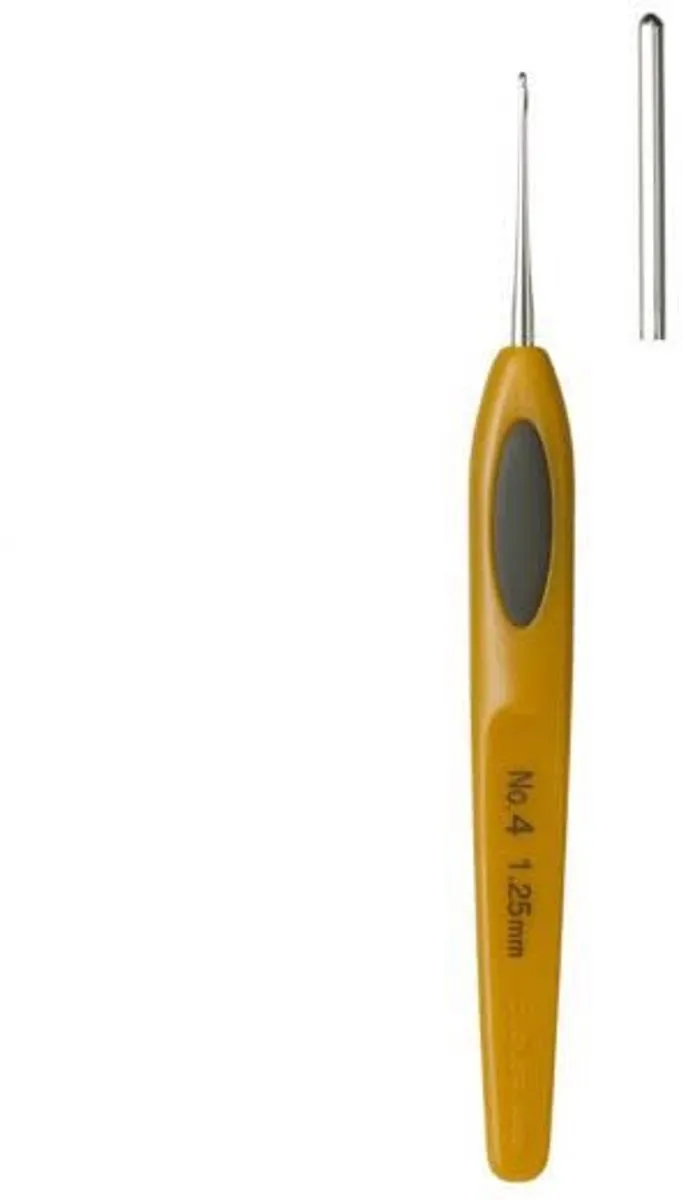 Clover Soft Touch Haaknaald 0,75mm - Bruin/Geel