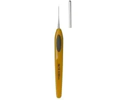 Clover Soft Touch Haaknaald 0,75mm - Bruin/Geel