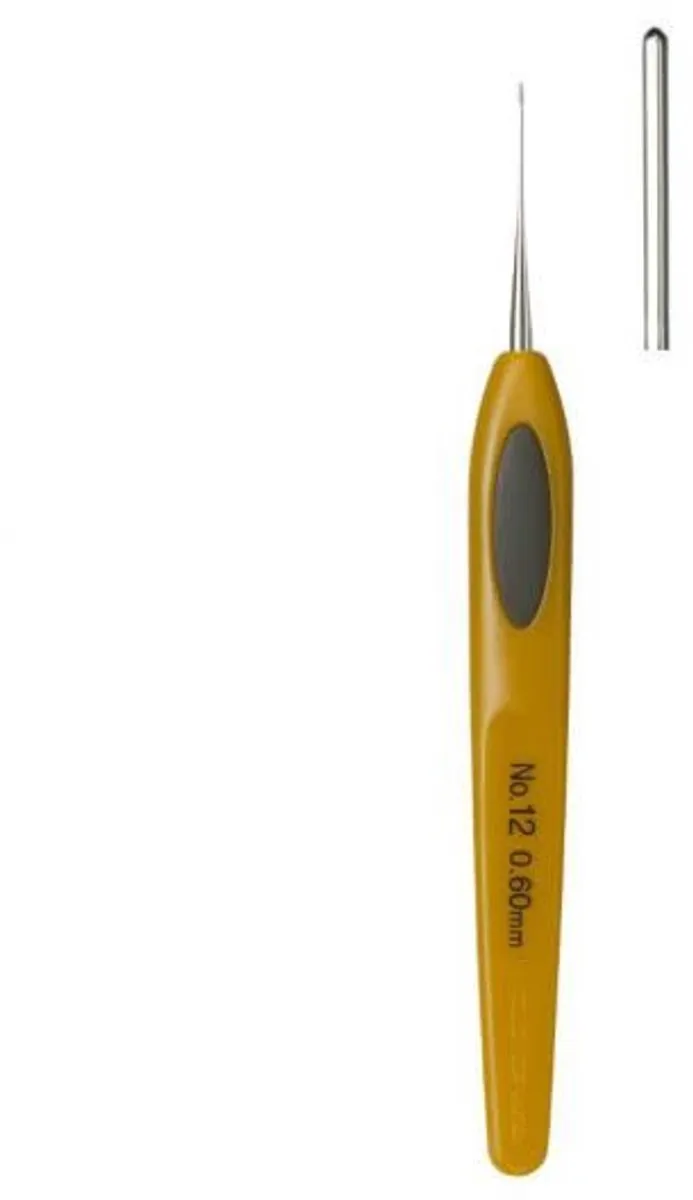 Clover Soft Touch Haaknaald 0,75mm - Bruin/Geel