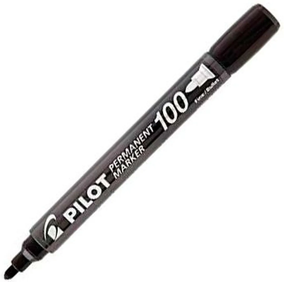 Pilot SCA-100-B Viltstift - Zwart - 12 Stuks