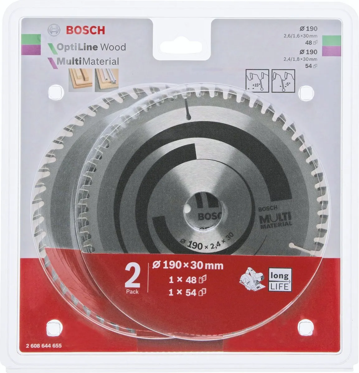 Bosch Optiline Wood & Multi Material Zaagbladen 190mm