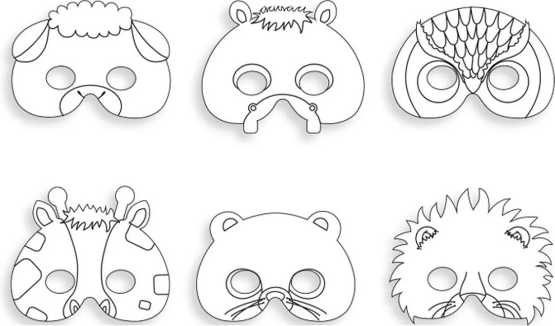Apli Kids Masker Dieren Multicolor - 6 Stuks