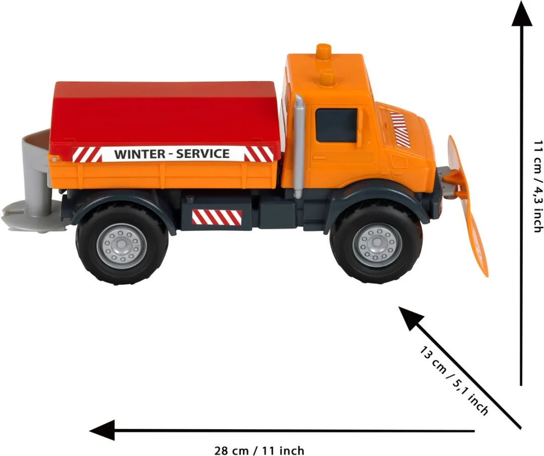 Klein Toys Mercedes-Benz Unimog Winter Service 1:24 - Oranje/Rood