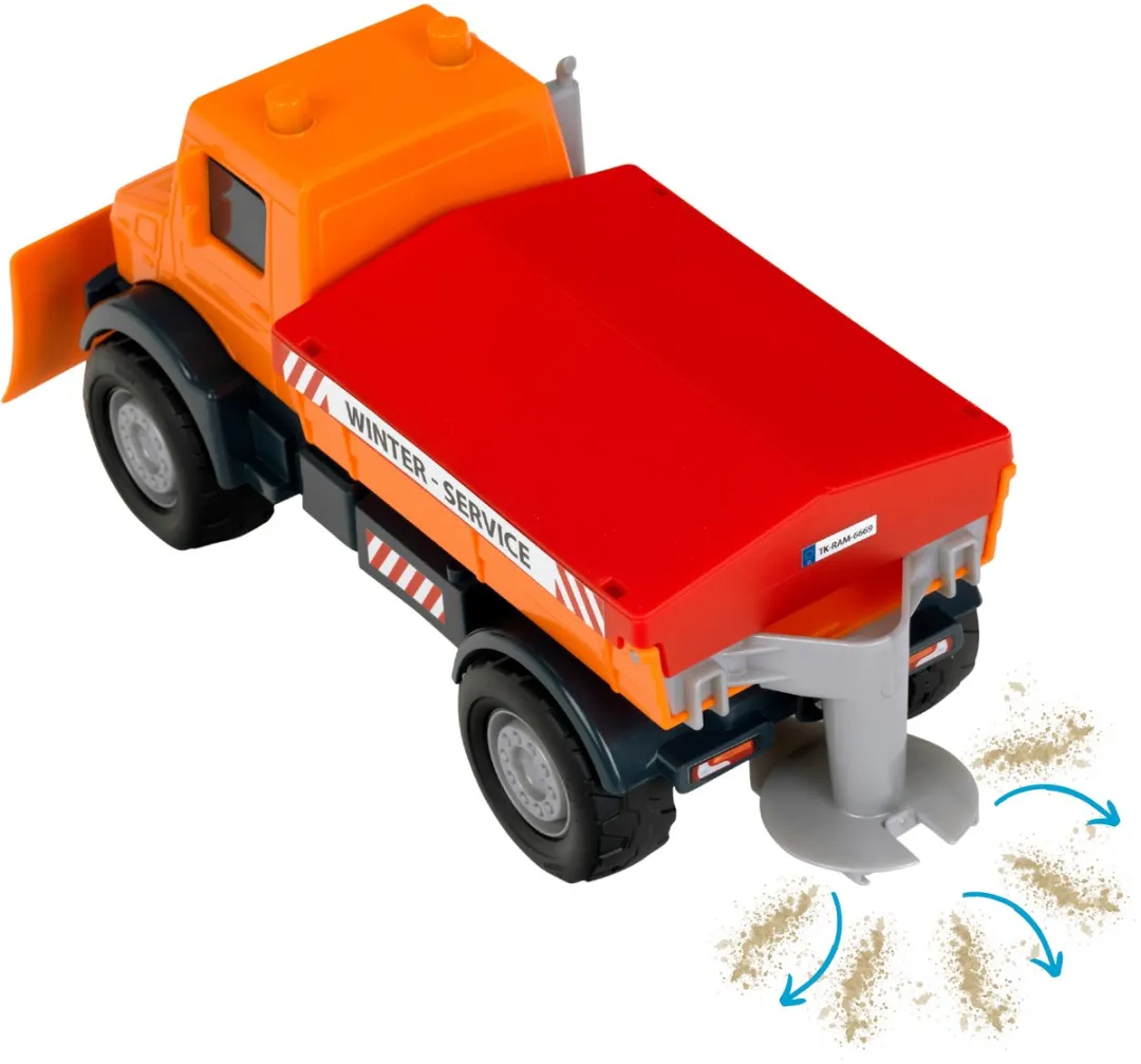 Klein Toys Mercedes-Benz Unimog Winter Service 1:24 - Oranje/Rood