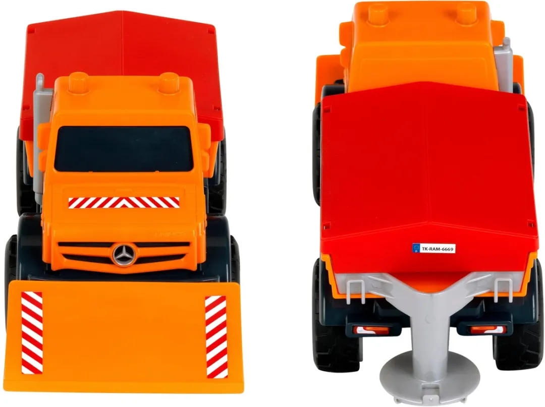 Klein Toys Mercedes-Benz Unimog Winter Service 1:24 - Oranje/Rood