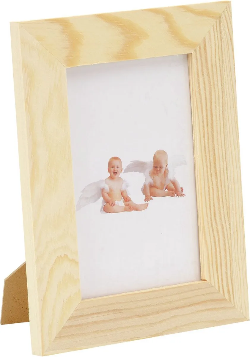 Glorex Hobby Houten Fotolijstjes 14,5x19,5cm - 3 Stuks - Beige