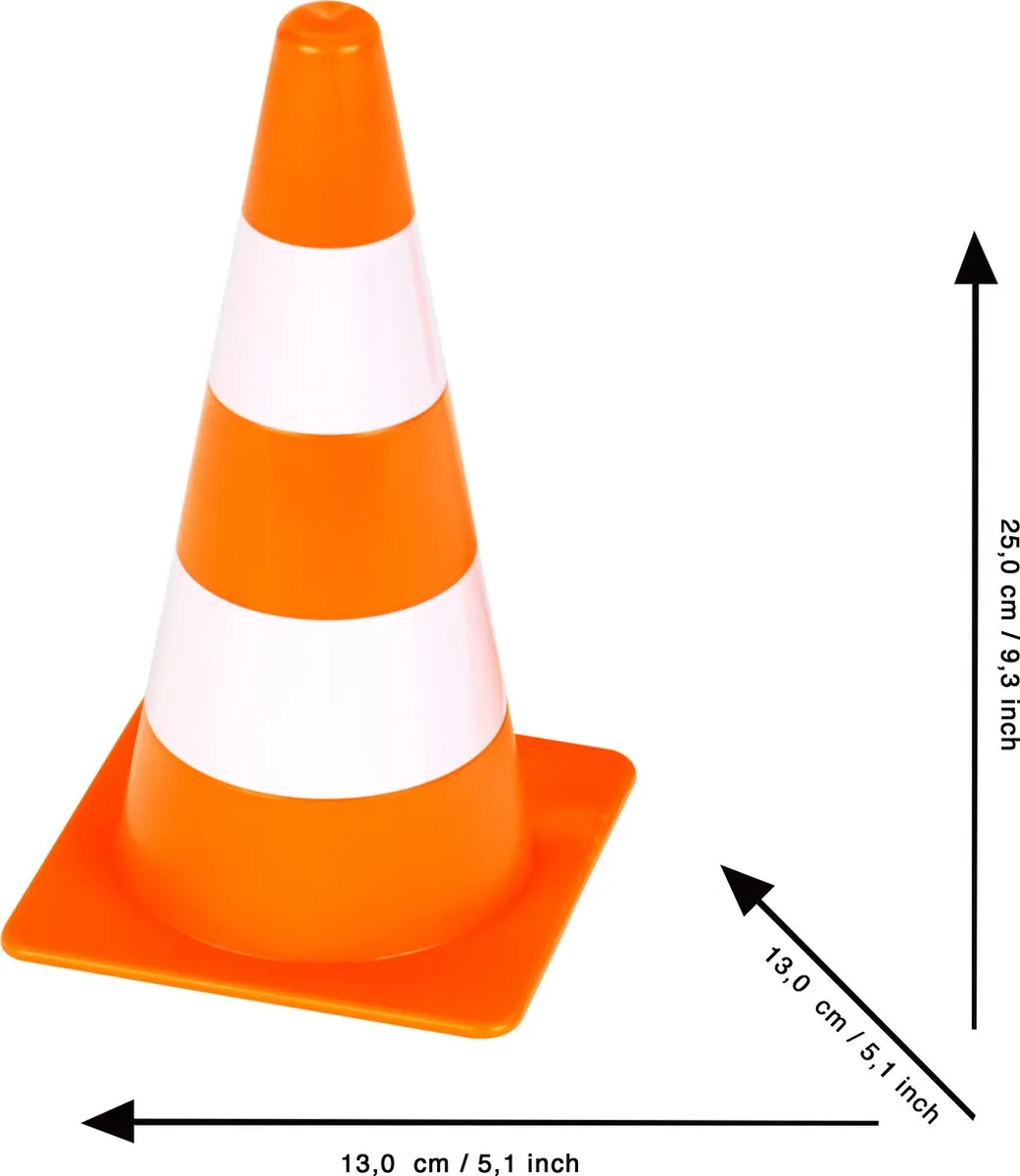 Klein Toys Pylonenset 10 Stuks - 13x13x23.5cm - Oranje/Wit