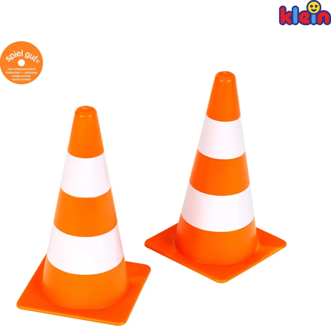 Klein Toys Pylonenset 10 Stuks - 13x13x23.5cm - Oranje/Wit - afbeelding 6 van 6