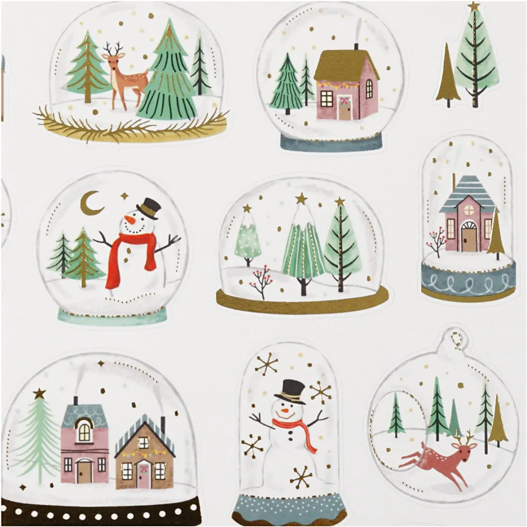 Creativ Company Stickers Sneeuwbol 15x16,5cm - Meerkleurig