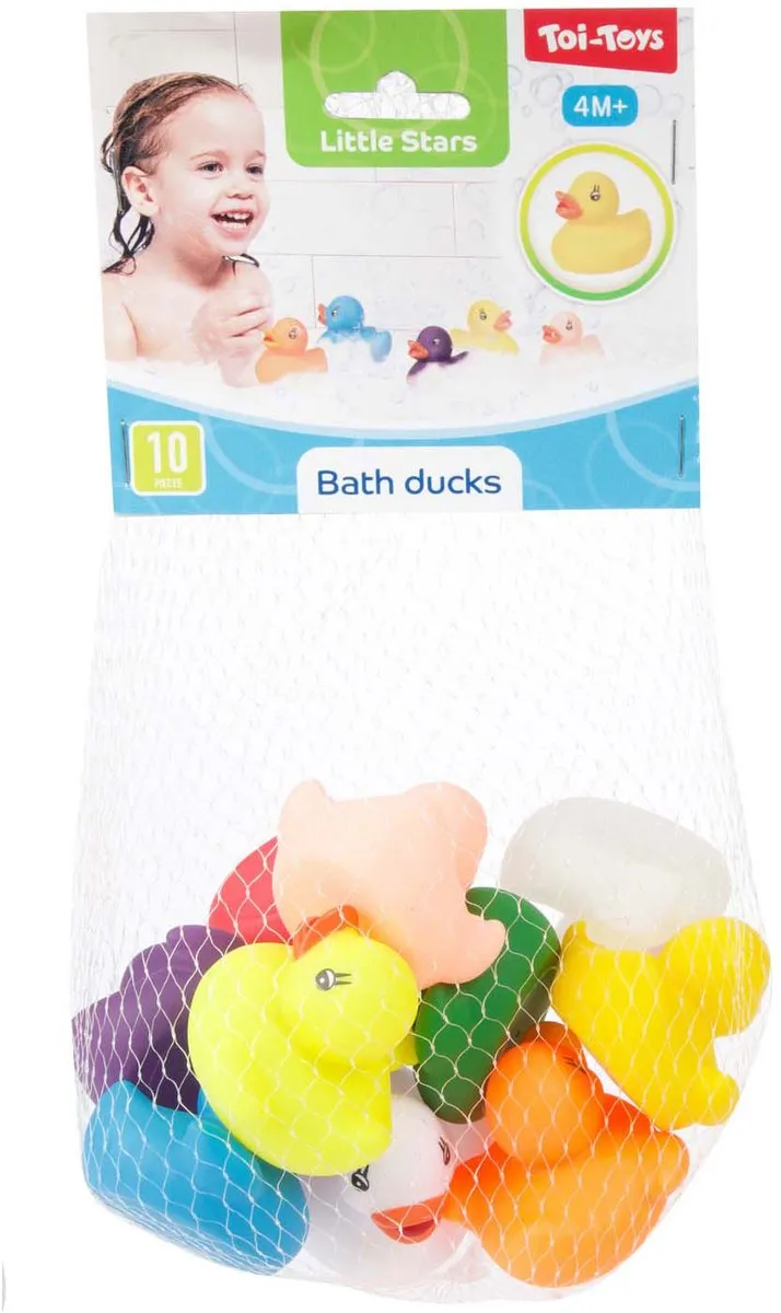 Toi-Toys Baby Badeend 71529A - 10 Stuks - Multicolor