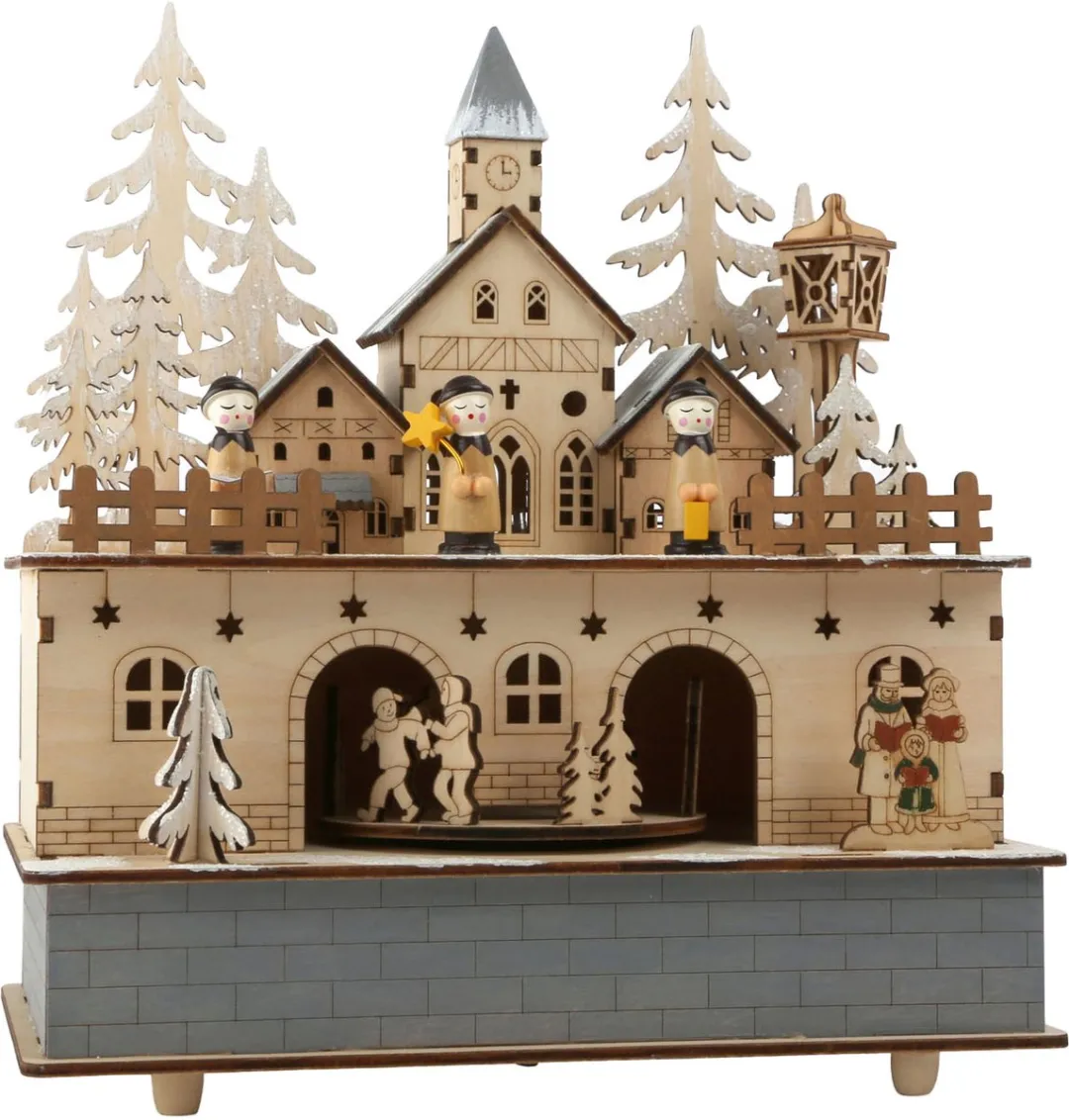 Small Foot Houten Muziekdoos Kerstdorp Multicolor