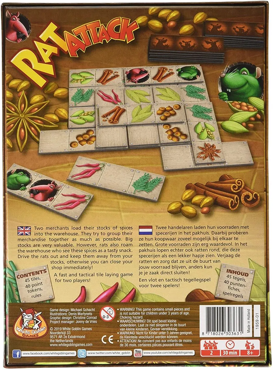 White Goblin Games Rat Attack Gezelschapsspel - 2 Spelers