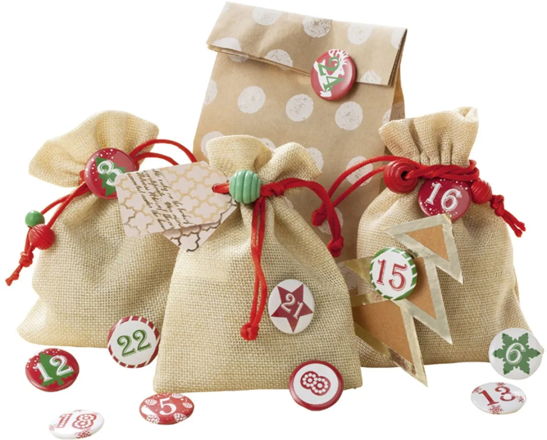 Folia Parelmoeren Adventkalender Spelden - 24 Stuks