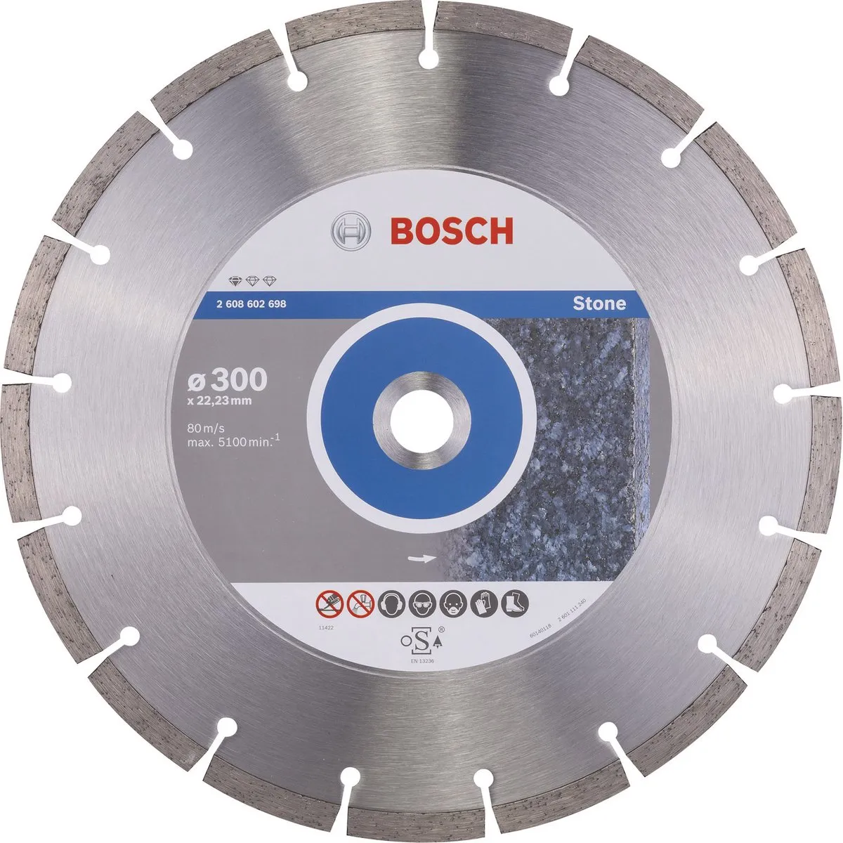 Bosch Diamantdoorslijpschijf Standard for Stone 300x22,23x3,1x10mm