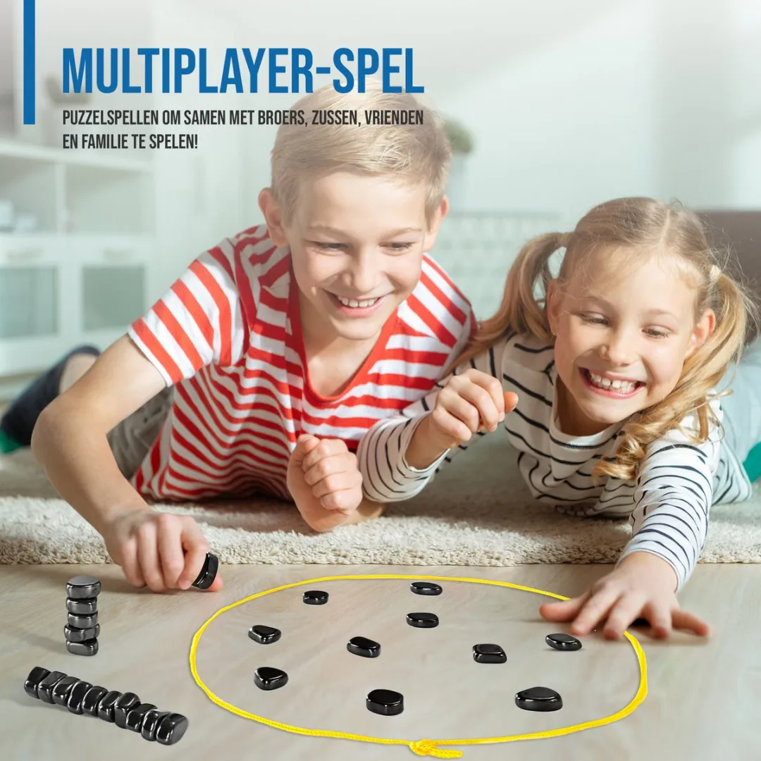 TOYLANDIA Magnetisch Schaakspel - Dammen - Spel voor Jong en Oud Magnetisch Strategiespel – Magnetisch schaakspel - Educatief Denkspel – Voor Kinderen & Volwassenen – Inclusief Touw & Opbergzakje- Tafelschaak, Feestspel, Kinderspel