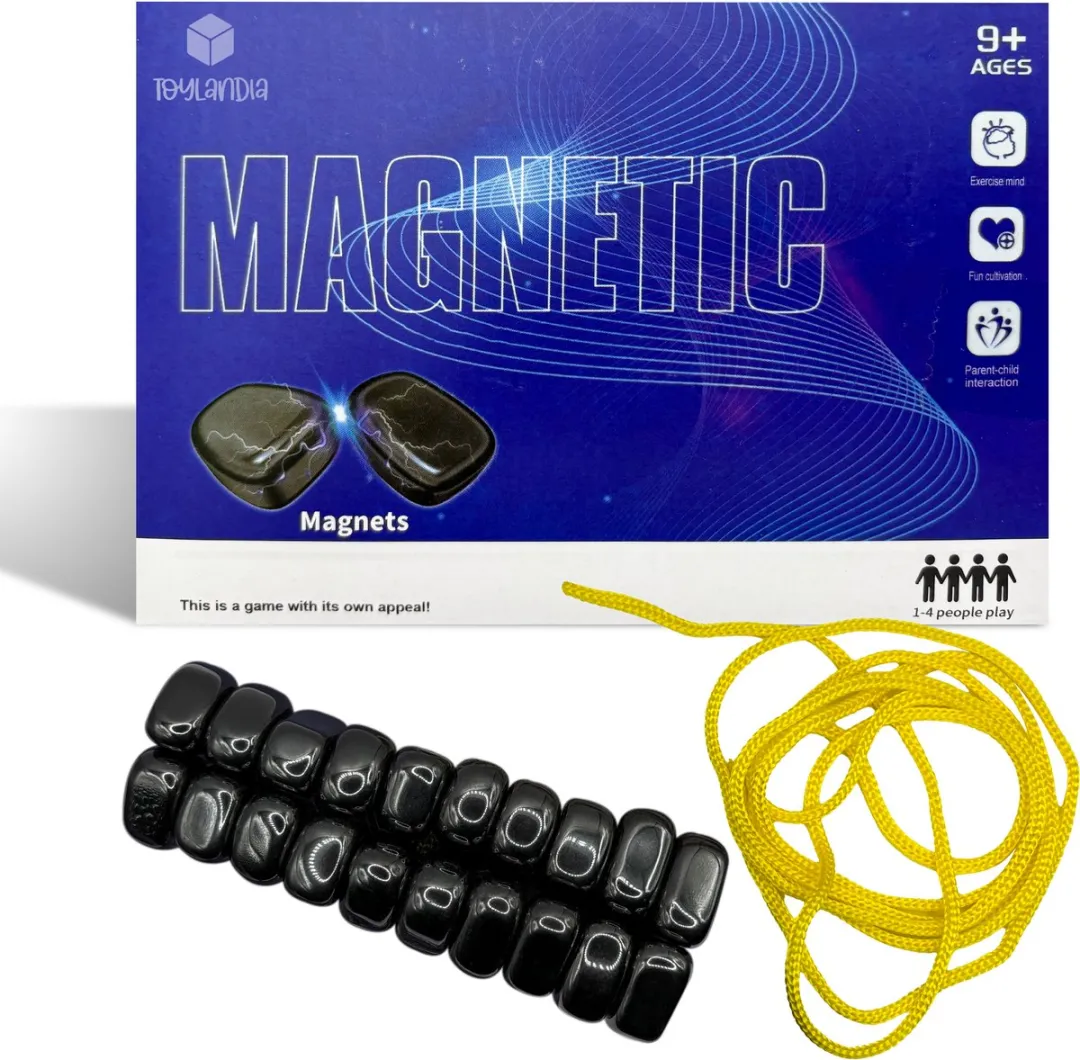 TOYLANDIA Magnetisch Schaakspel - Dammen - Spel voor Jong en Oud Magnetisch Strategiespel – Magnetisch schaakspel - Educatief Denkspel – Voor Kinderen & Volwassenen – Inclusief Touw & Opbergzakje- Tafelschaak, Feestspel, Kinderspel