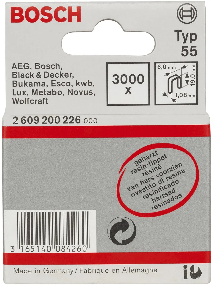 Bosch Niet met Smalle Rug Type 55 6x1,08x19mm - 3000 Stuks
